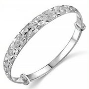 Designice Sterling Silver Bracelet,Fashion S925 Sterling Silver Pure Bracelets for Women and Men,Silver Charm Bracelet Unisex
